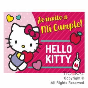 HELLO KITTY INVITACION GRANDE x 10